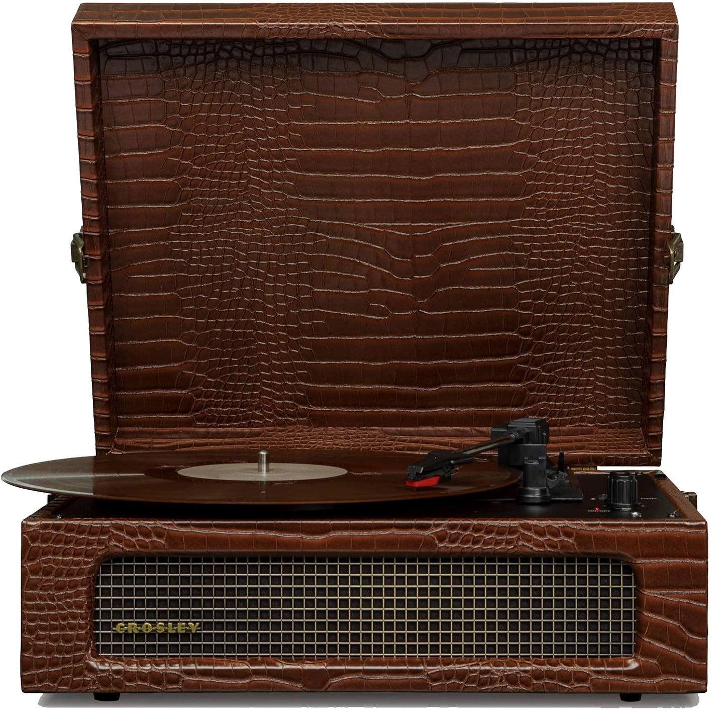 Crosley Voyager Turntable Record Player Brown Croc Retro Style 3 Speed