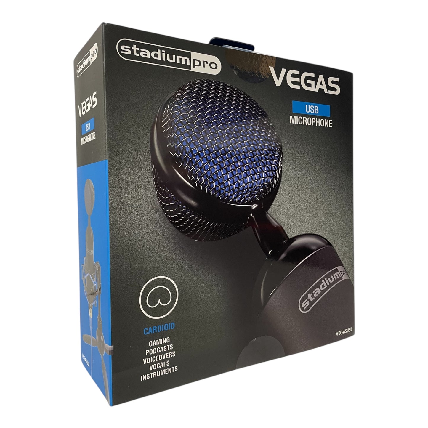 Stadium Pro Vegas USB Cardioid Microphone DJ Podcast Gaming Live Voiceover