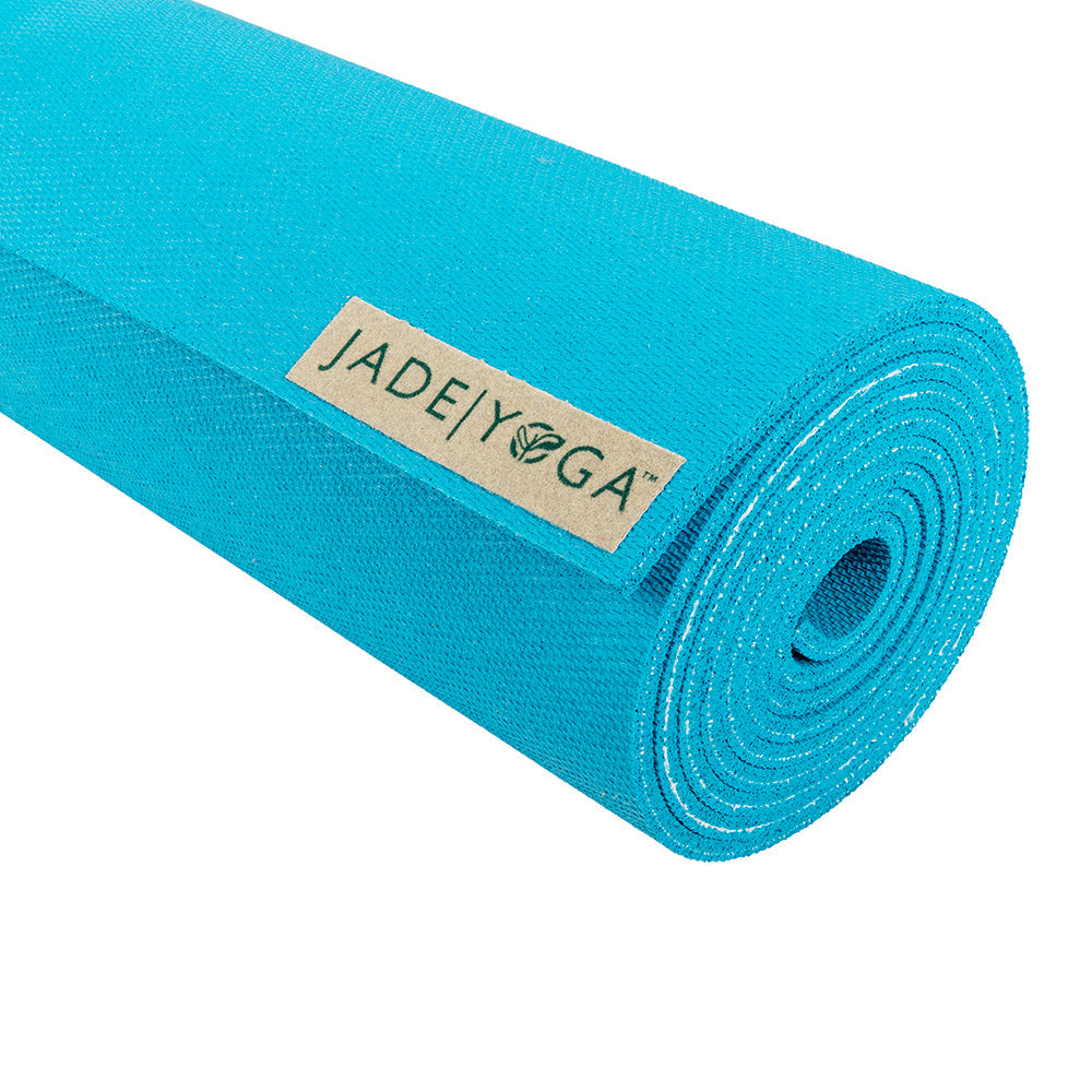 Jade Yoga Harmony Mat Natural Rubber Yoga Mat 172cm 68 inch - Sky Blue