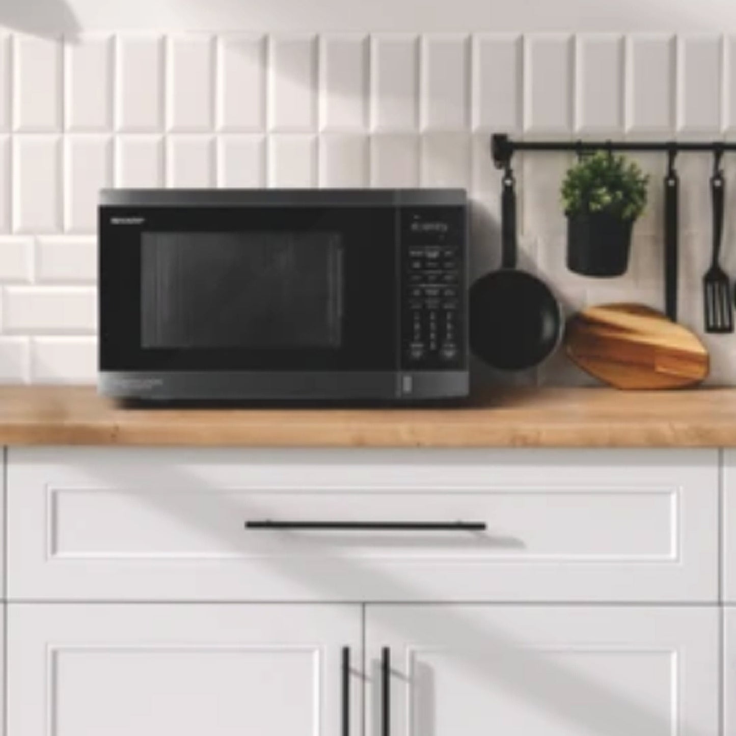 Sharp 32L Airfry Convection Microwave Oven Black Stainless Steel R321CAFBS