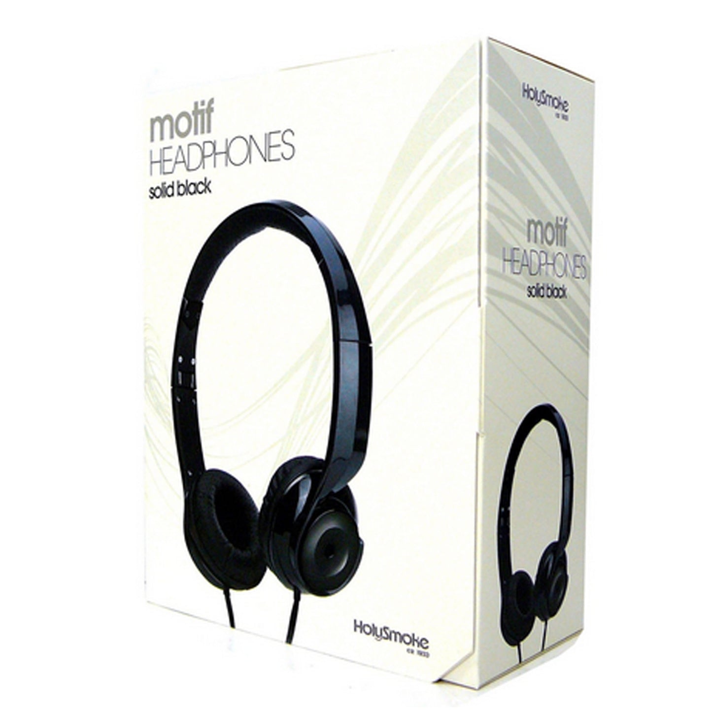 Black Holysmoke Motif On Ear Foldable Cushioned Headphones Wired