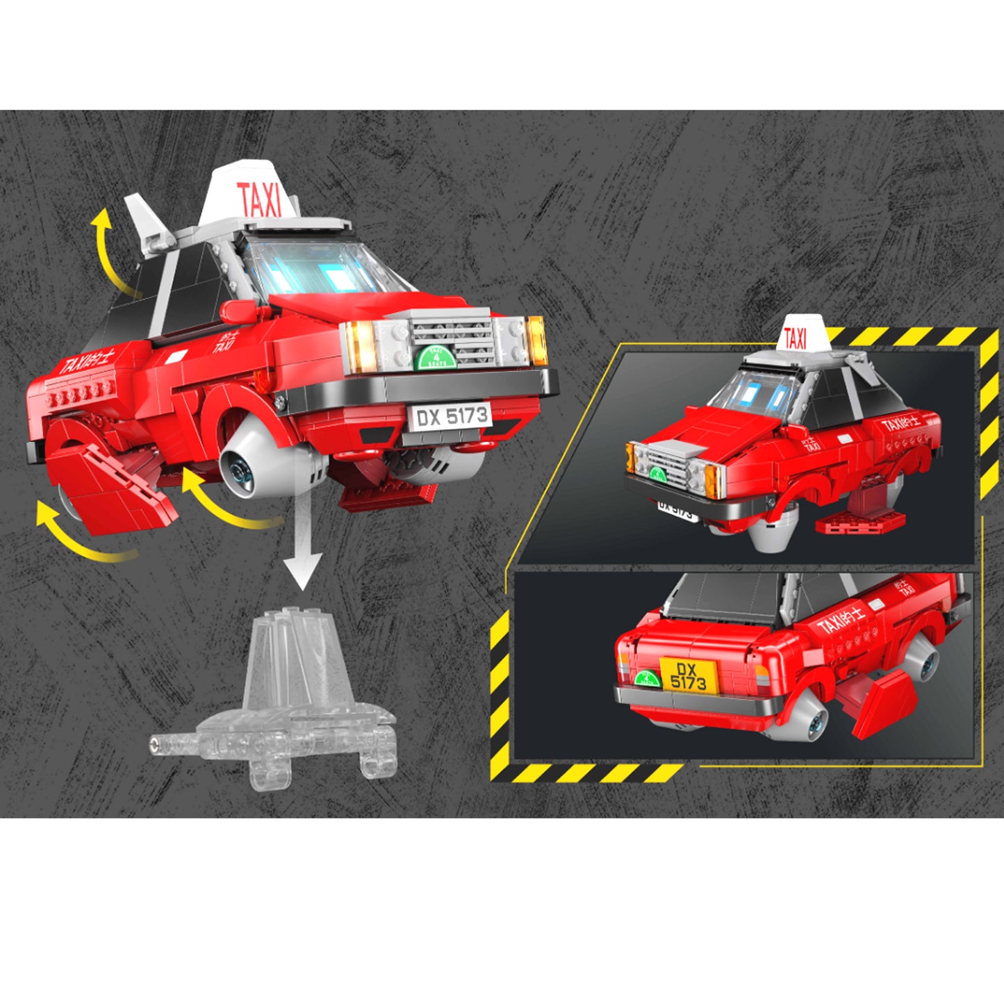 Kalos Hong Kong Machines Robot Red Crown Taxi Building Block Set 586pcs 14+