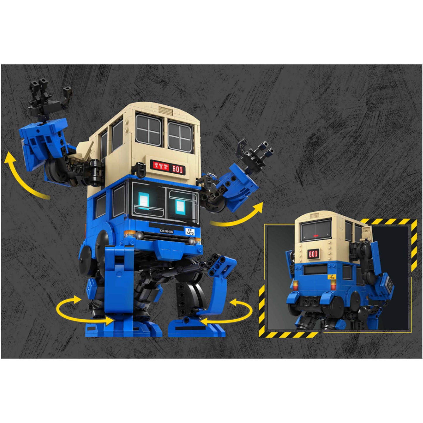 Kalos Hong Kong Machines Robot Bus CMB Dennis Building Block Set 786pcs 14+