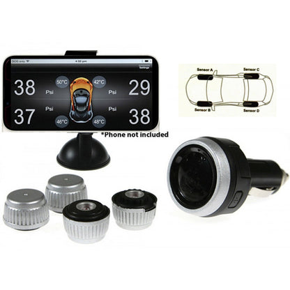Gator Australia DIY BT Wireless Car Tyre Pressure Monitor App Control TPM iOS Monitoring System