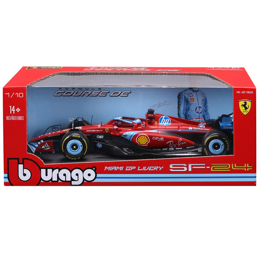 Burago 1:18 Ferrari SF-24 Charles Leclerc #16 3rd Miami GP F1 Formula 1