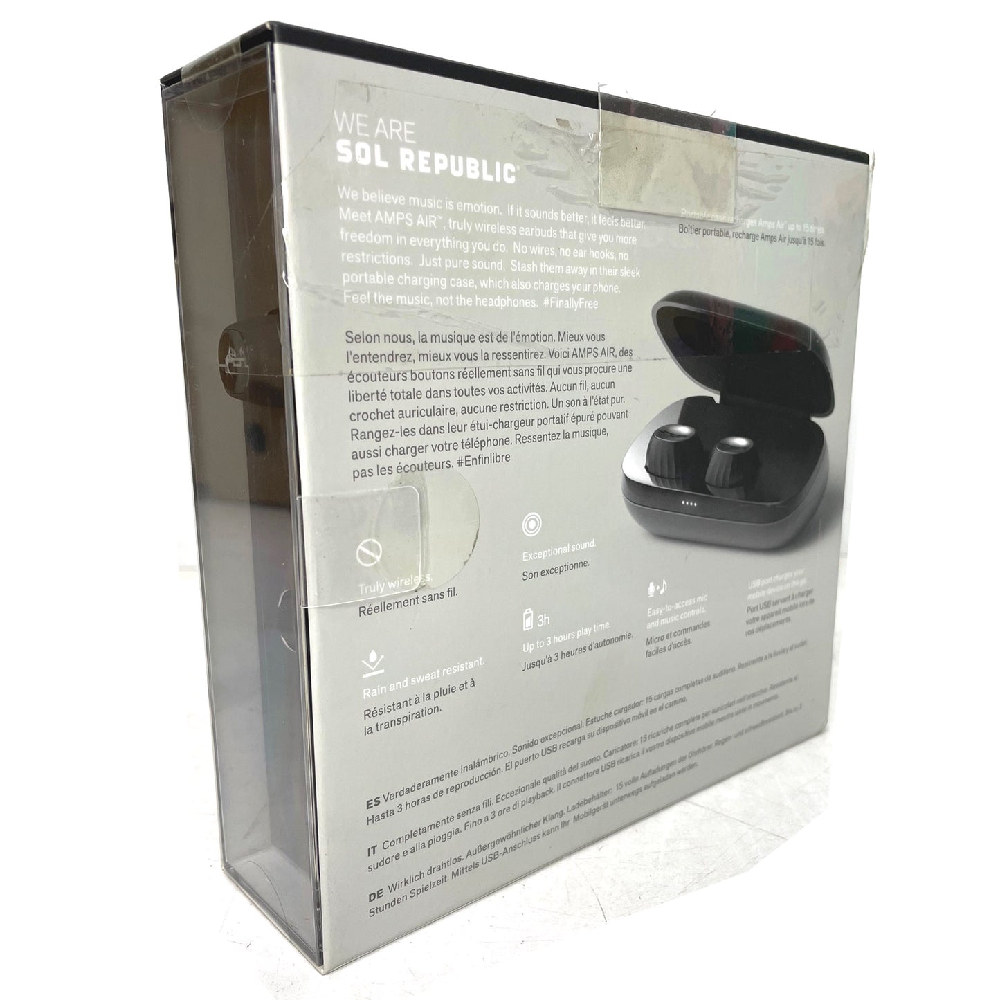 Special Offer - Sol Republic Truly Wireless Amps Air Bluetooth Earbuds Earphones Black EP1190BK