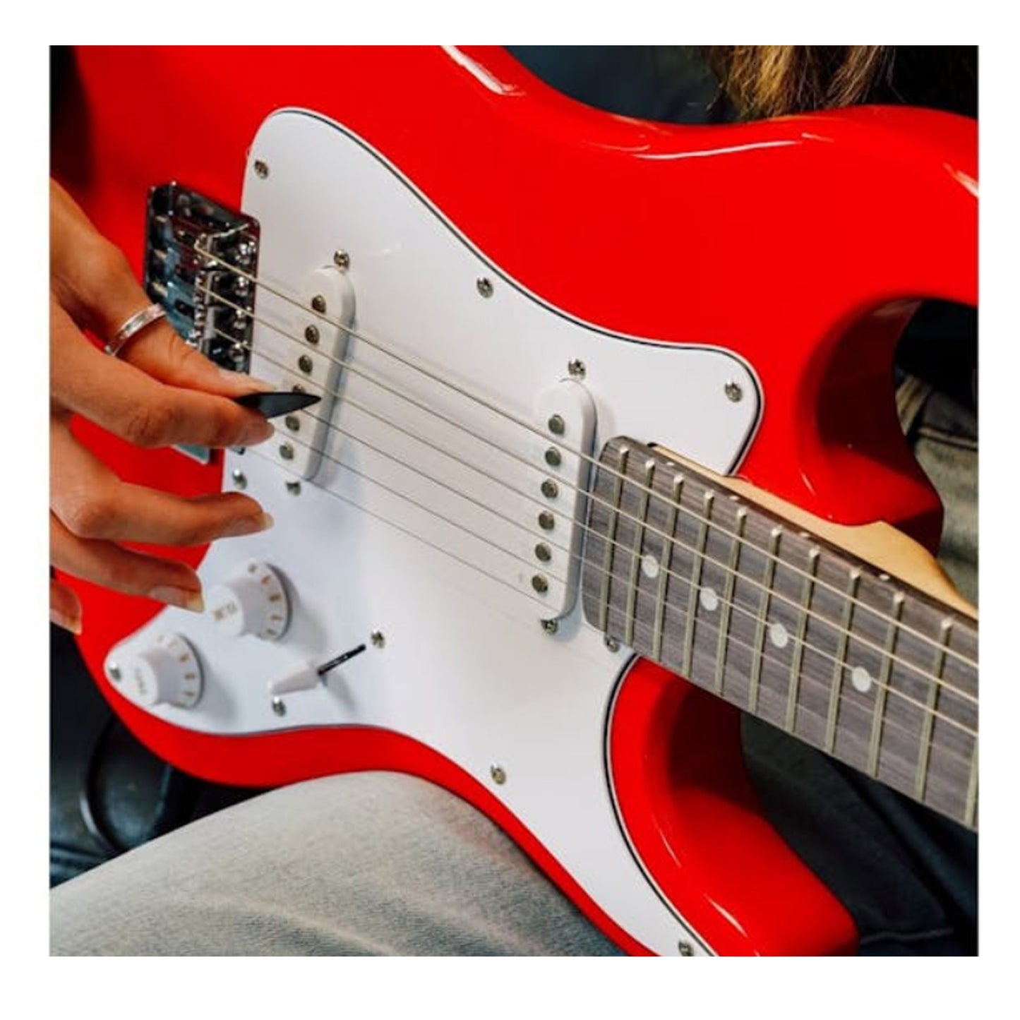 3rd Ave by Nomans 3/4 Size Red Electric Guitar with Accessories Teens Kids Learner 8 to 16