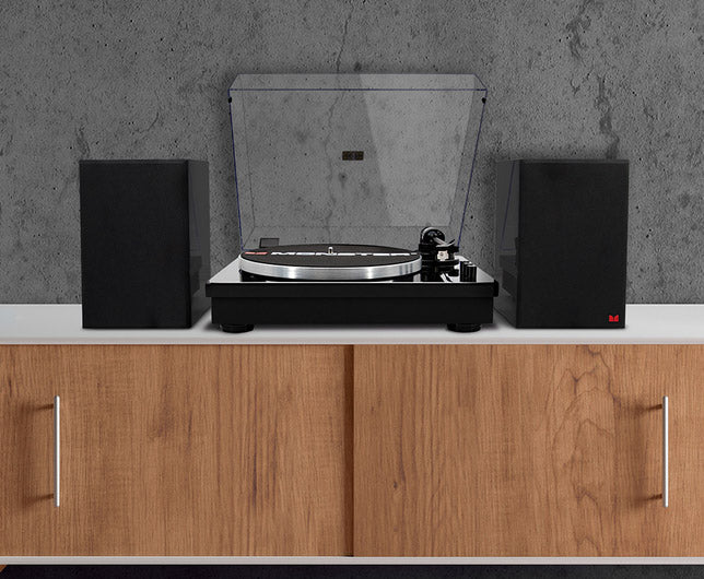 Monster Turntable HiFi System with Speakers Carbon Arm Anti Skate Counter Weight Bluetooth