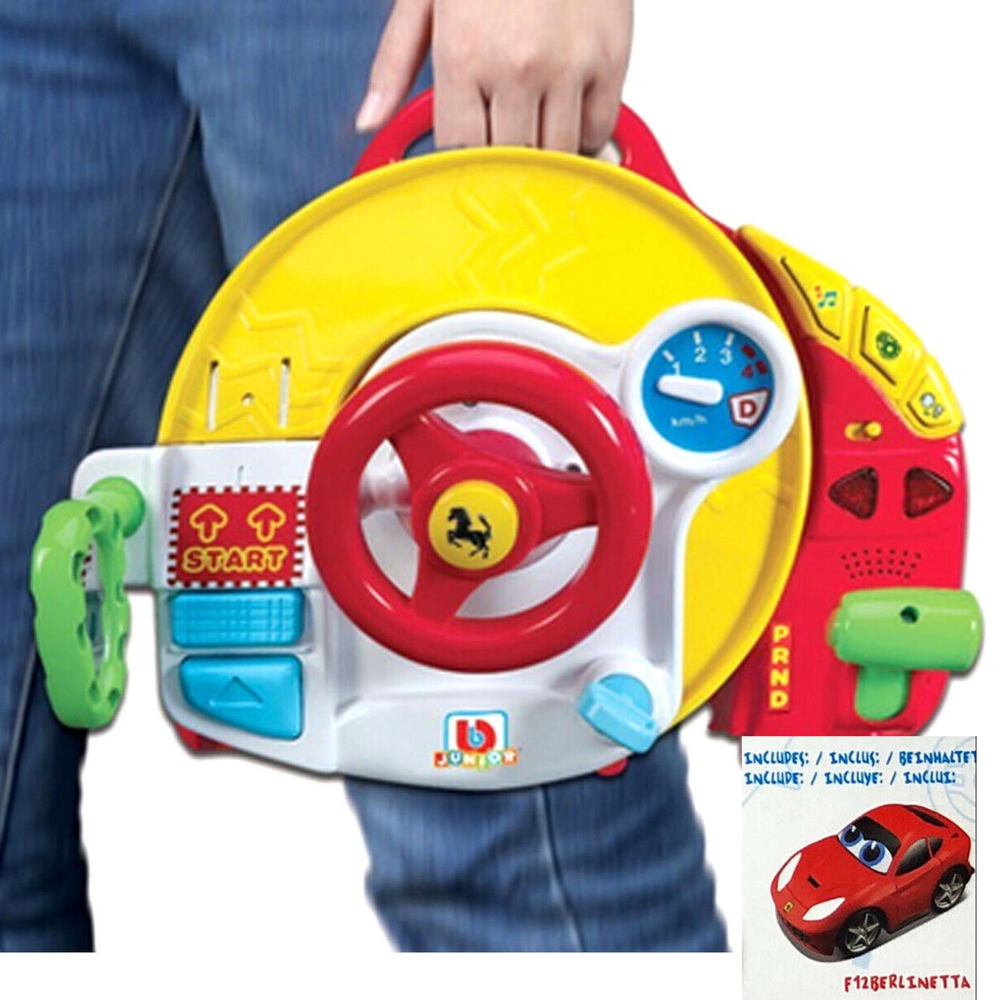 Burago Jr 12M+ Ferrari Driving Dashboard Pretend Play 2 in 1 with Car Ferrari Official Toy