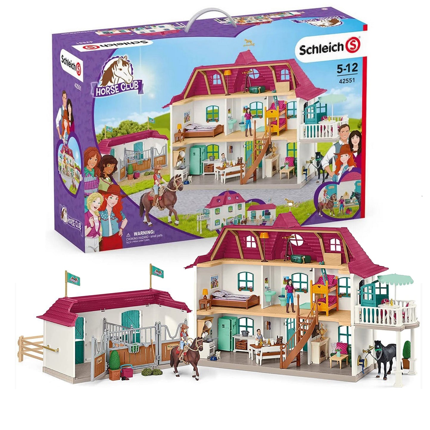 Schleich Horse Club Large Lakeside Country House and Stable inc Figures and Furniture 42551