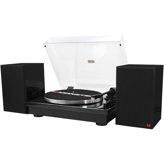 Monster Turntable HiFi System with Speakers Carbon Arm Anti Skate Counter Weight Bluetooth
