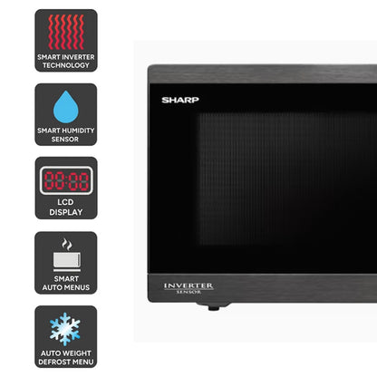 Sharp 34L Smart Inverter Microwave Oven with Inverter & Sensor Stainless Steel R395EBS