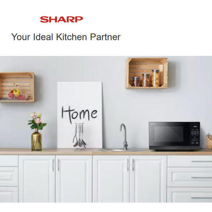 SHARP 25L MICROWAVE OVEN MIDSIZE AUTO MENU DEFROST BLACK R25AOB