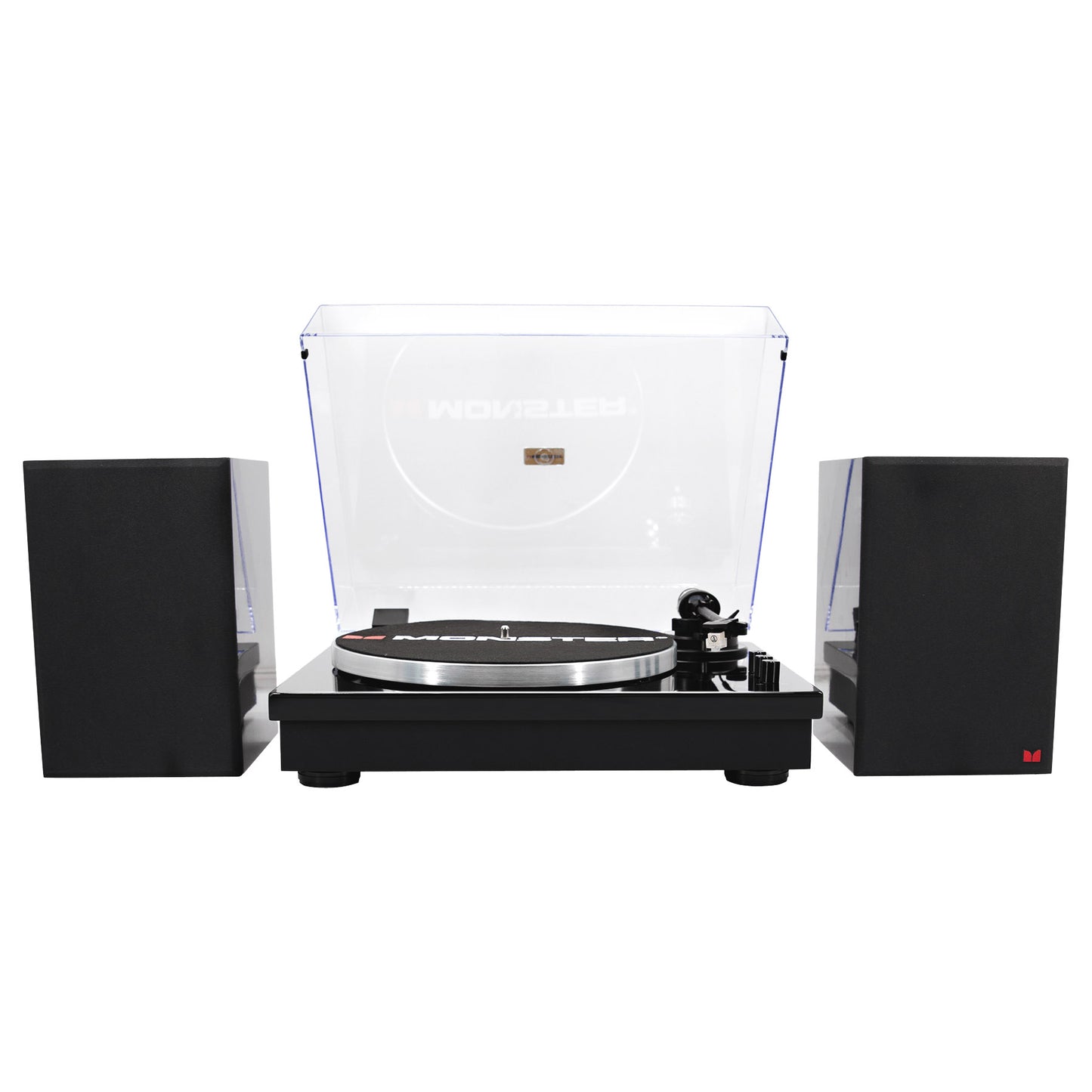 Monster Turntable HiFi System with Speakers Carbon Arm Anti Skate Counter Weight Bluetooth