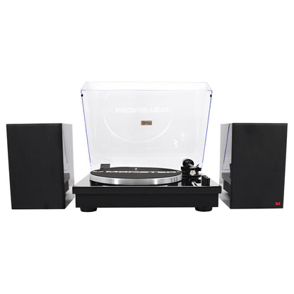 Monster Turntable HiFi System with Speakers Carbon Arm Anti Skate Counter Weight Bluetooth
