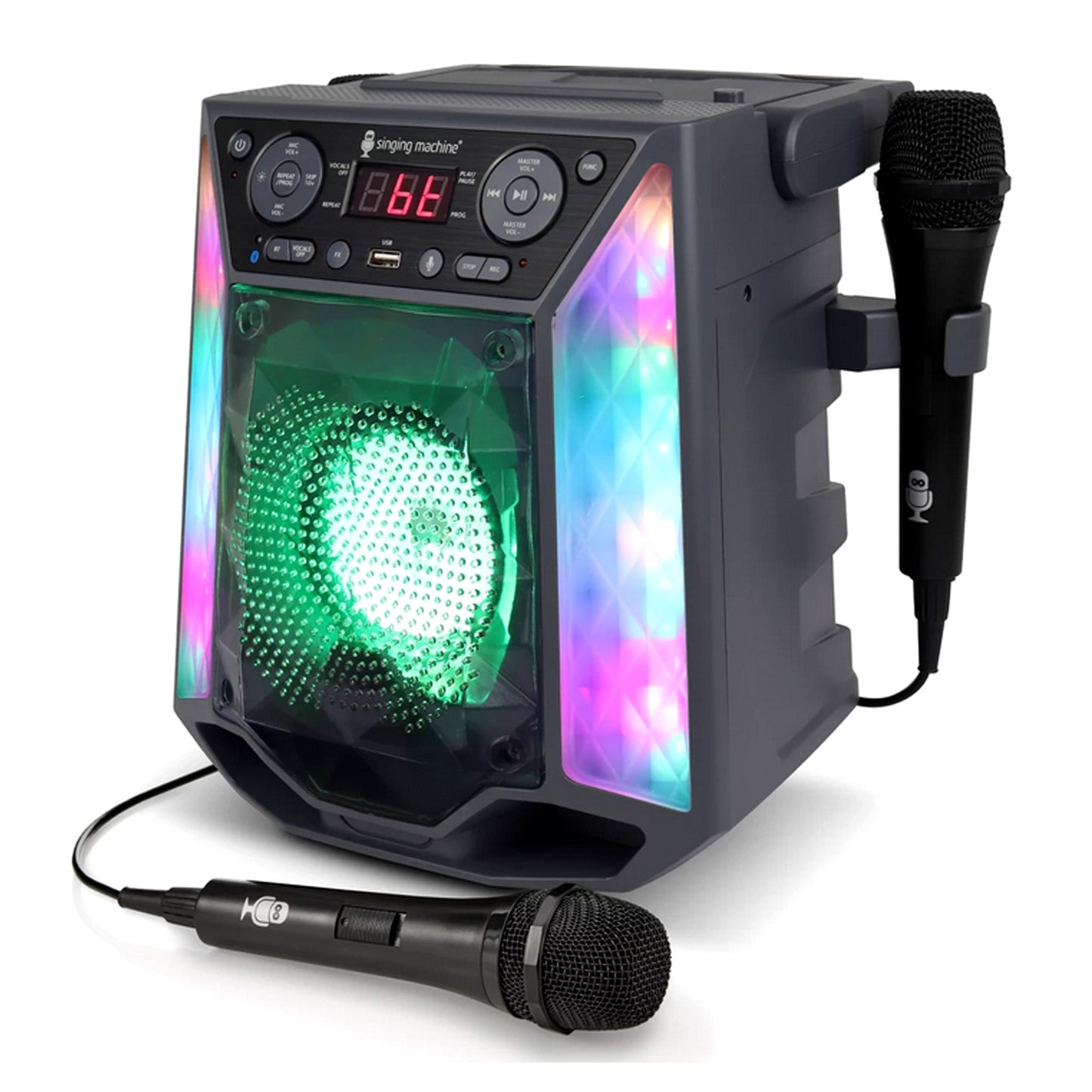 Singing Machine Shine Duets Karaoke Machine Twin Mics Voice Change Bluetooth