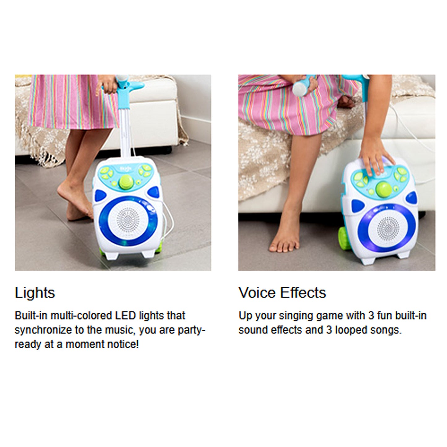 Special Offer - Singing Machine My First Kids Bluetooth Karaoke Speaker with Mic Light Show