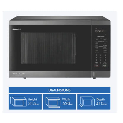 Sharp 34L Smart Inverter Microwave Oven with Inverter & Sensor Stainless Steel R395EBS
