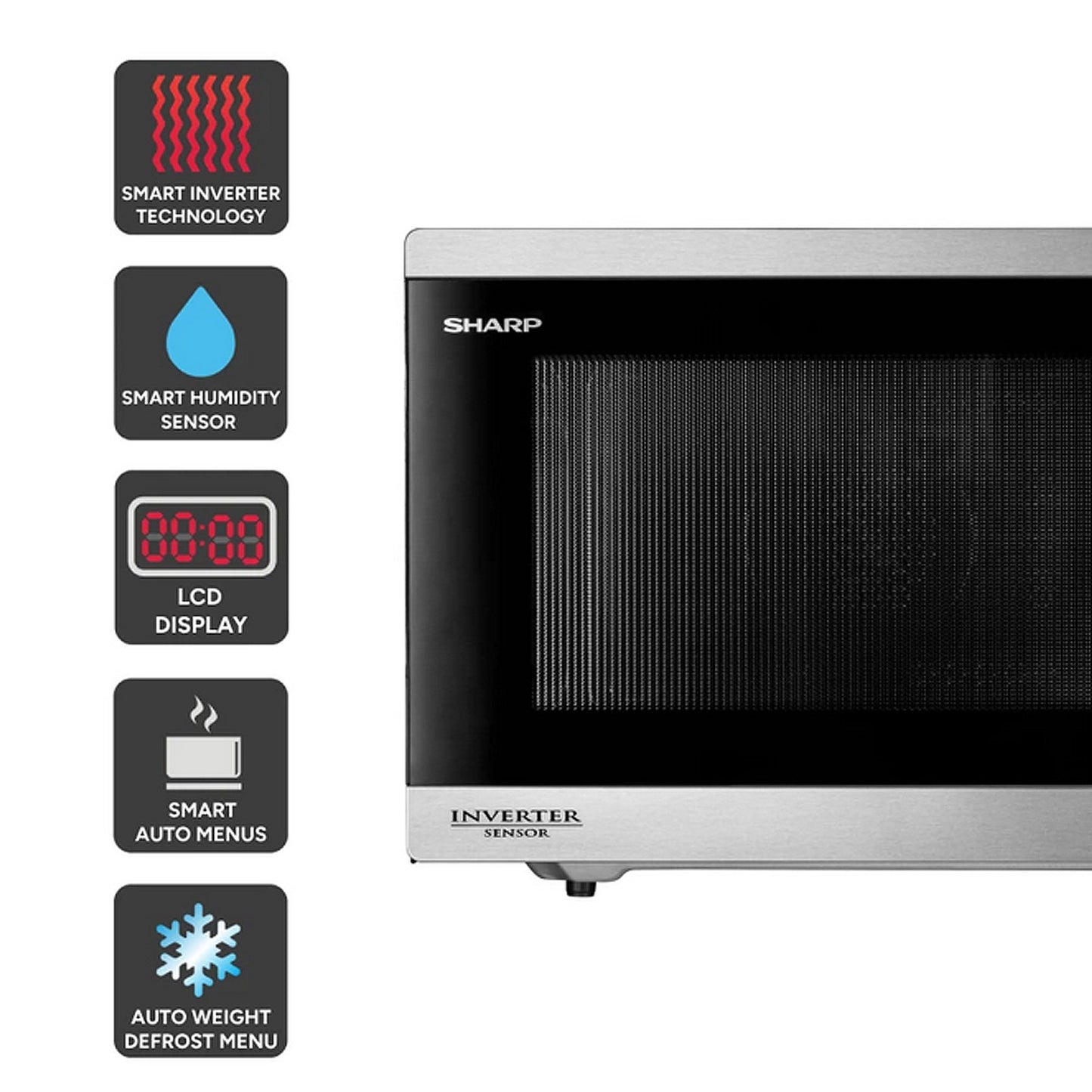 Sharp 34L Smart Inverter Microwave Oven with Inverter & Sensor Stainless Steel R395EST