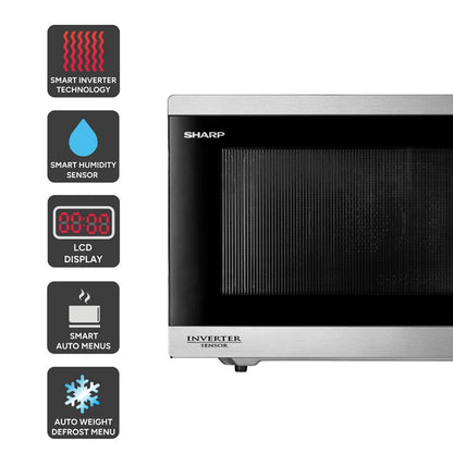 Sharp 34L Smart Inverter Microwave Oven with Inverter & Sensor Stainless Steel R395EST