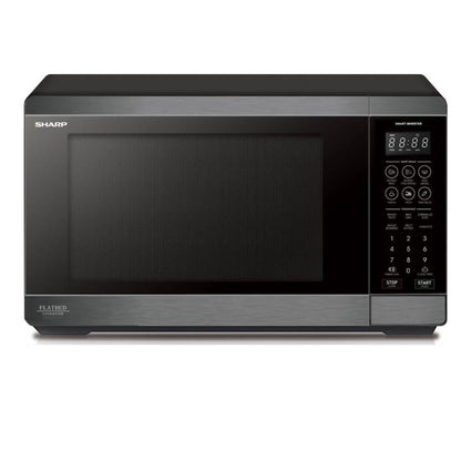 Sharp 26L Flatbed Microwave Oven 900W Mid Size Black Stainless Steel SM267FHBS