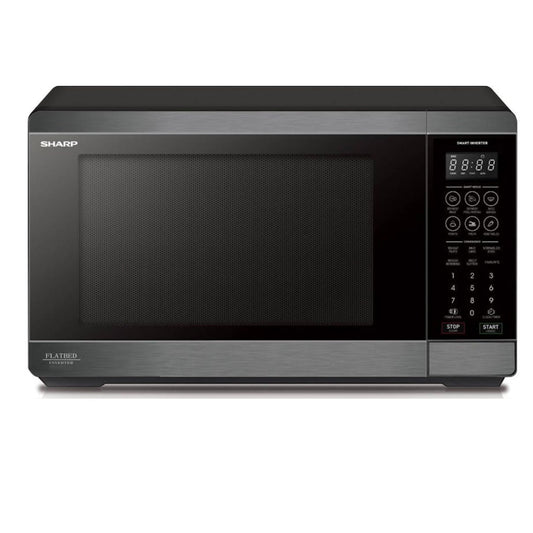 Sharp 26L Flatbed Microwave Oven 900W Mid Size Black Stainless Steel SM267FHBS