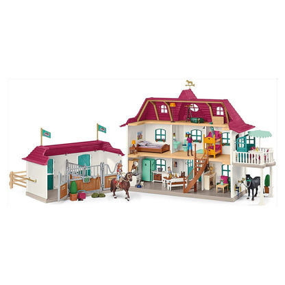 Schleich Horse Club Large Lakeside Country House and Stable inc Figures and Furniture 42551