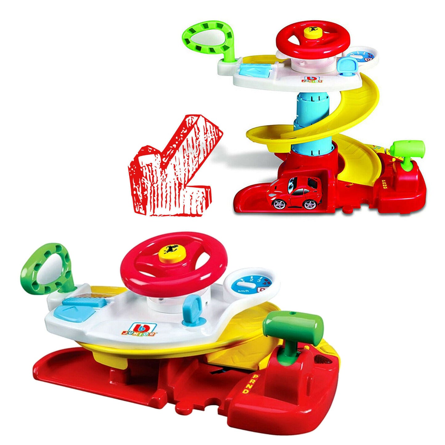 Burago Jr 12M+ Ferrari Driving Dashboard Pretend Play 2 in 1 with Car Ferrari Official Toy