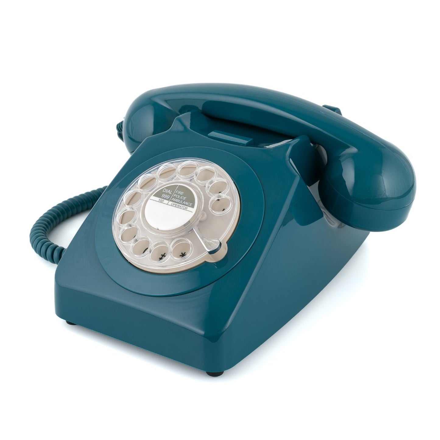 GPO Retro 746 Rotary Landline Corded Desk Phone Telephone - Azure Blue