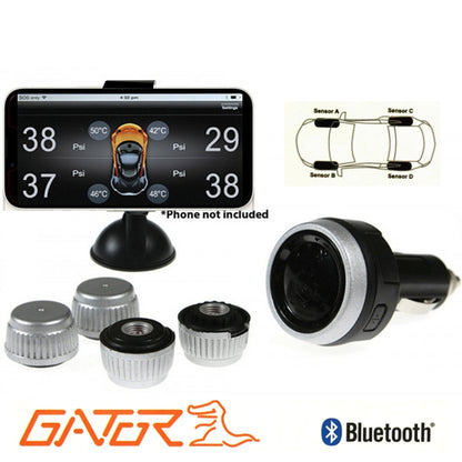 Gator Australia DIY BT Wireless Car Tyre Pressure Monitor App Control TPM iOS Monitoring System