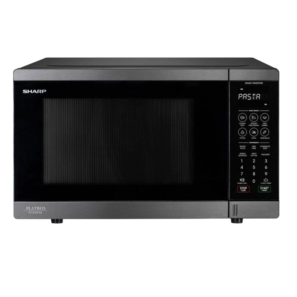 Sharp 32L 1200w Flatbed Microwave Oven Black Stainless Steel SM327FHBS