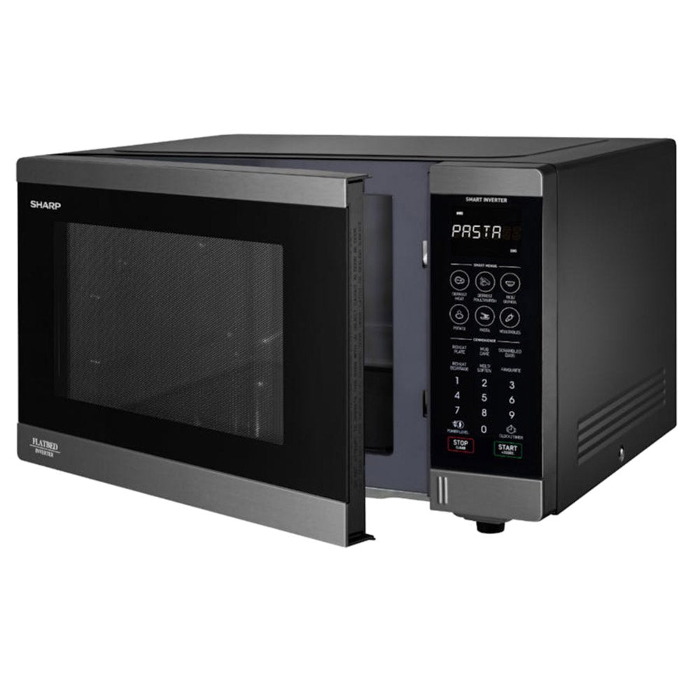 Sharp 32L 1200w Flatbed Microwave Oven Black Stainless Steel SM327FHBS