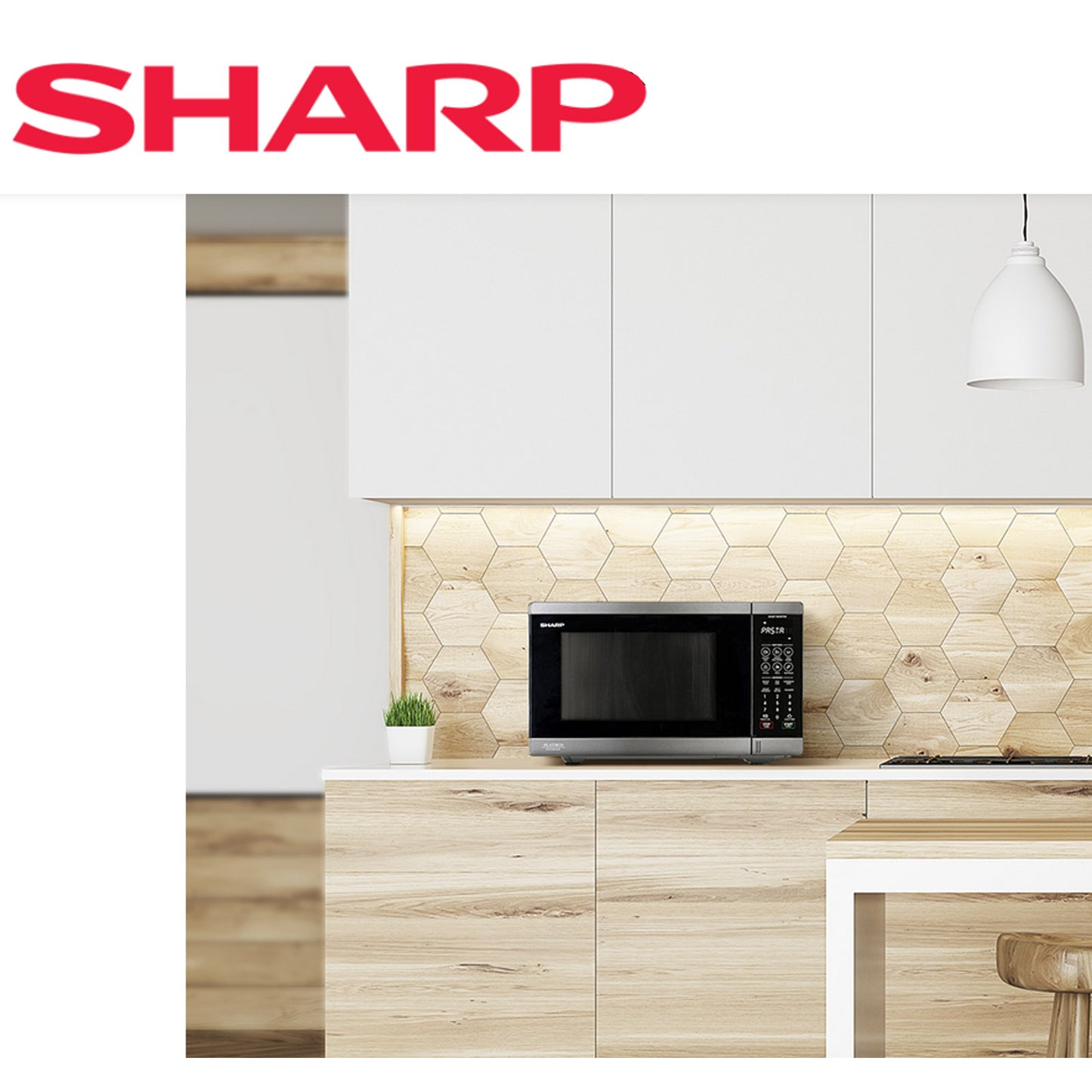 Sharp 32L 1200w Flatbed Inverter Microwave Oven White SM327FHW