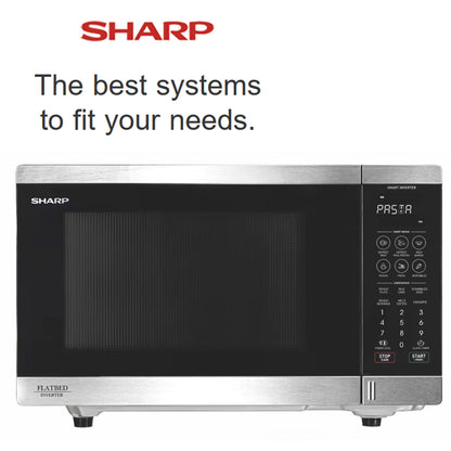 Sharp 32L 1200w Flatbed Microwave Oven Stainless Steel SM327FHS