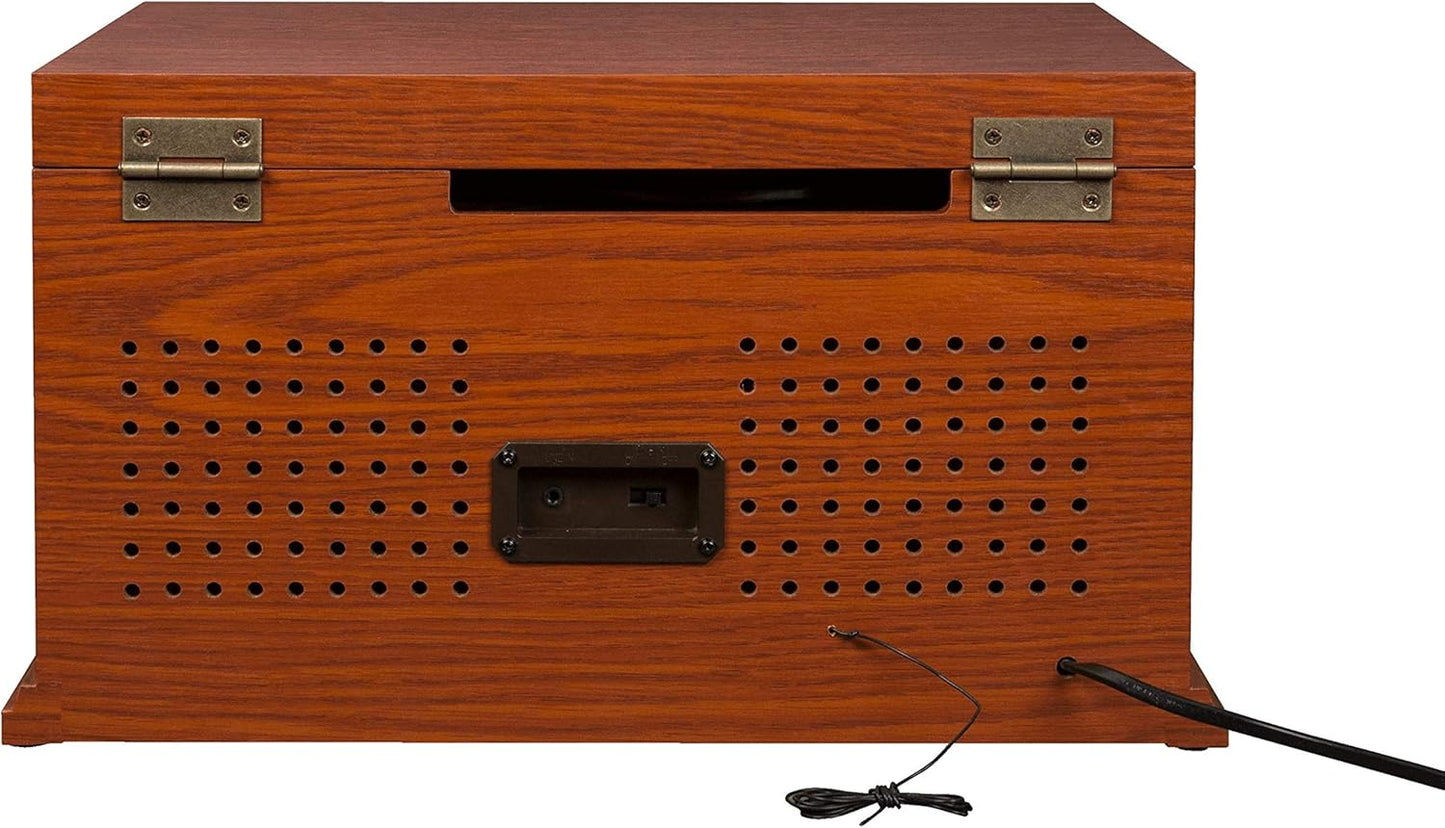Crosley Lancaster Turntable 5 in 1 Wooden Music Centre CD Cassette Radio Bluetooth