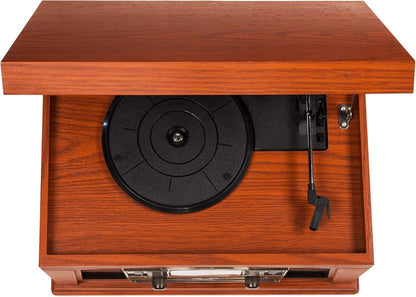Crosley Lancaster Turntable 5 in 1 Wooden Music Centre CD Cassette Radio Bluetooth
