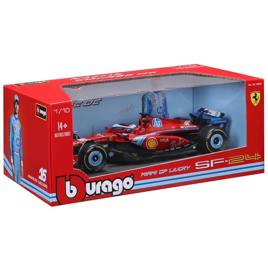 Burago 1:18 Ferrari SF-24 Charles Leclerc #16 3rd Miami GP F1 Formula 1