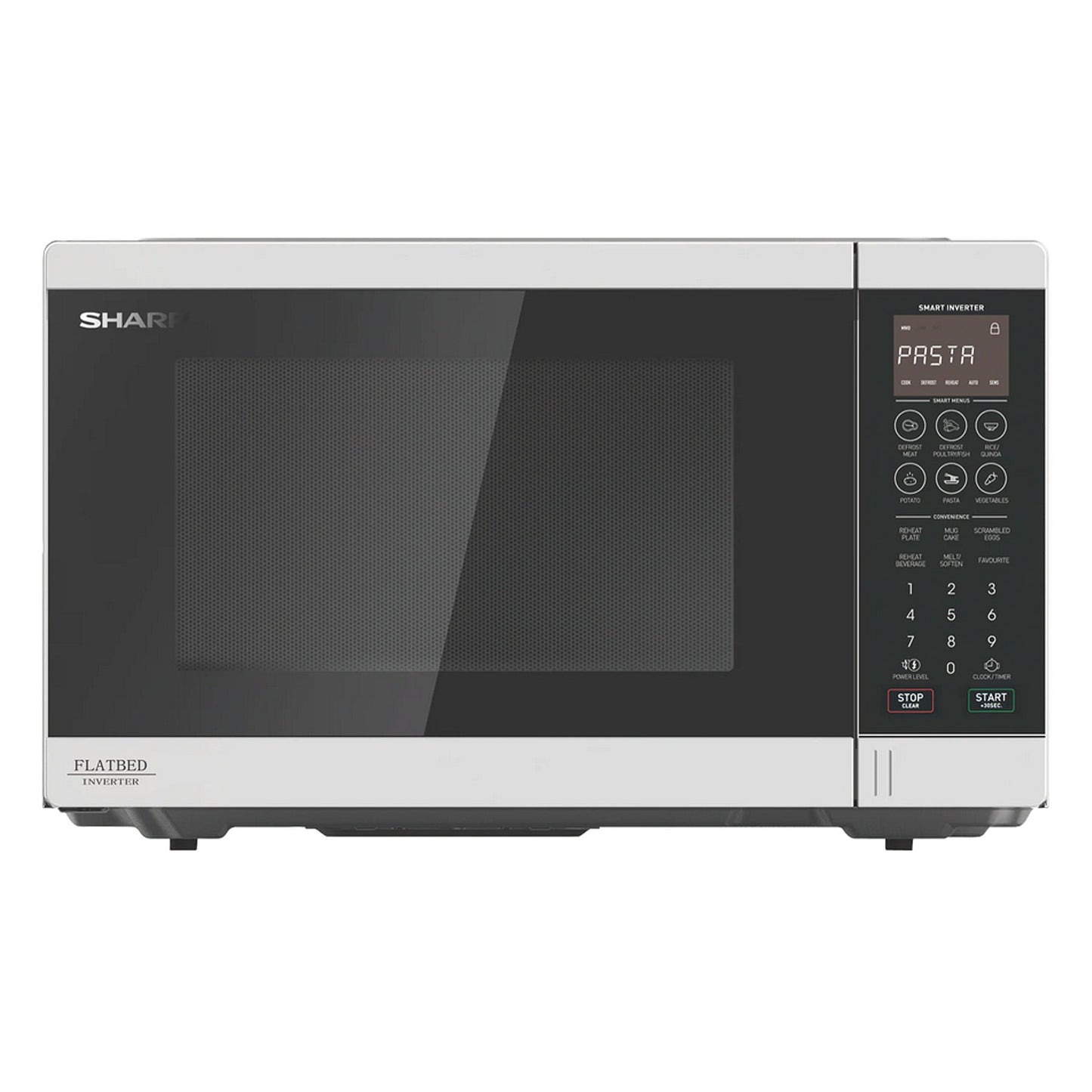 Sharp 32L 1200w Flatbed Inverter Microwave Oven White SM327FHW