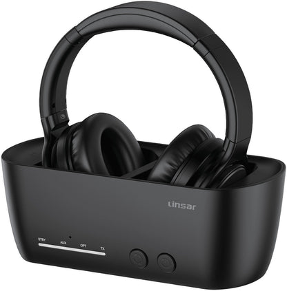 New Linsar Wireless TV HiFi Audio Headphones Over Ear Bluetooth LS2THP