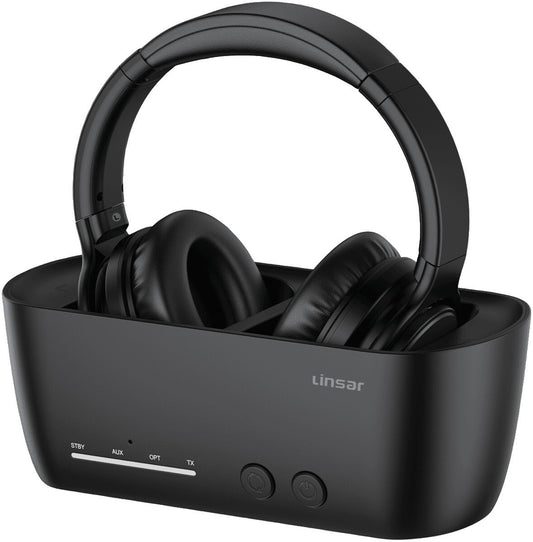 New Linsar Wireless TV HiFi Audio Headphones Over Ear Bluetooth LS2THP