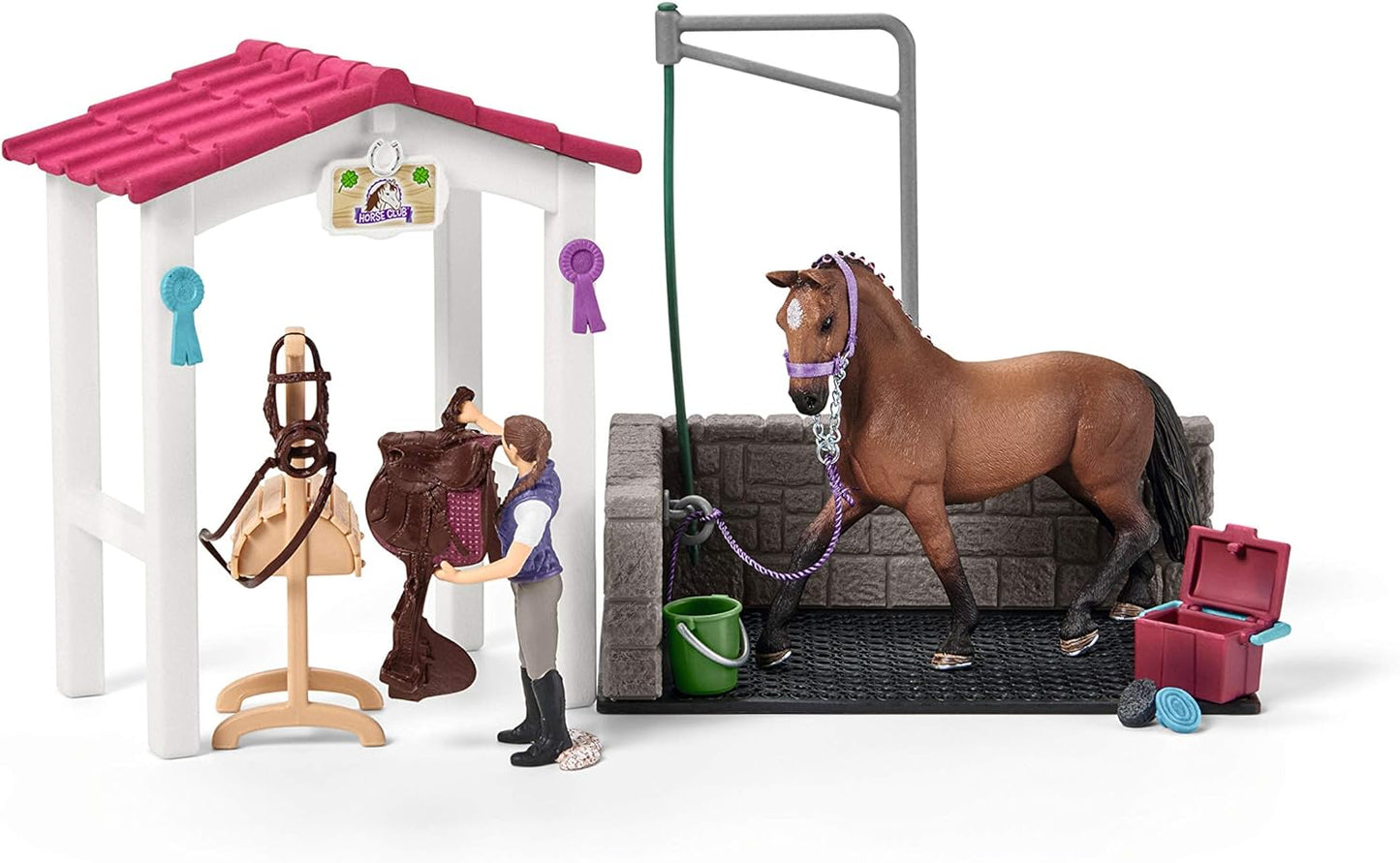 Schleich Horse Club Horse Stall Wash Area - Horse and Figure included 42404 5+
