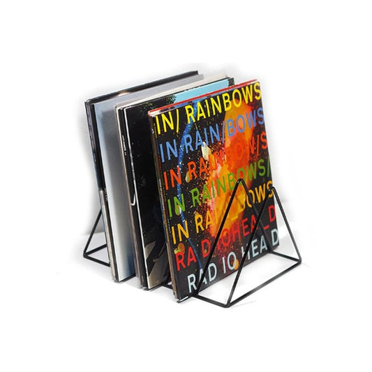 Original Gadhouse Retro Vinyl Record Storage Stand Rack Holds 50 Black Iron Wire