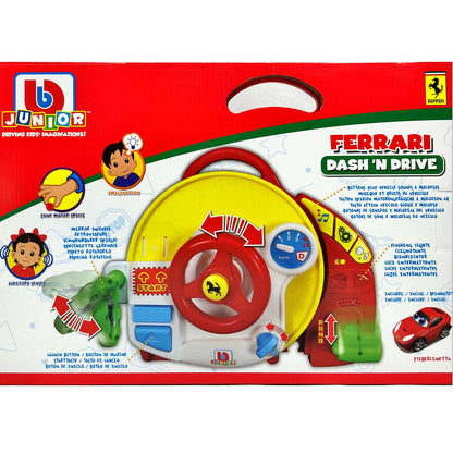 Burago Jr 12M+ Ferrari Driving Dashboard Pretend Play 2 in 1 with Car Ferrari Official Toy