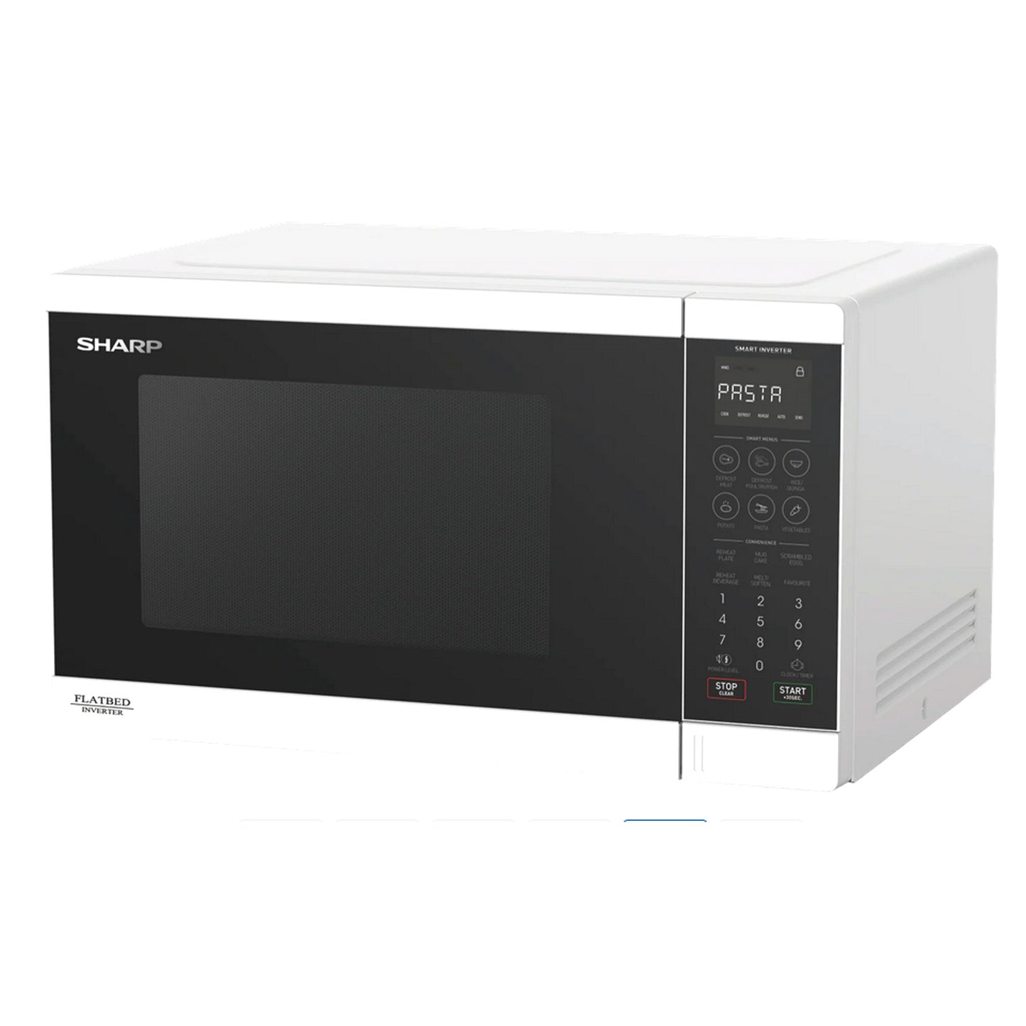 Sharp 32L 1200w Flatbed Inverter Microwave Oven White SM327FHW