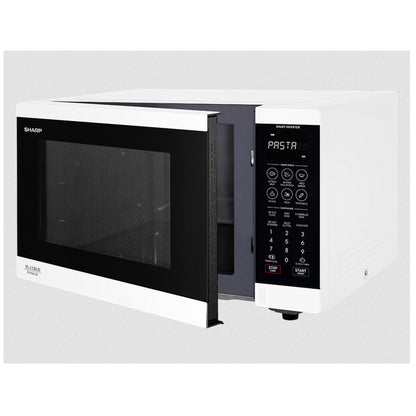 Sharp 32L 1200w Flatbed Inverter Microwave Oven White SM327FHW