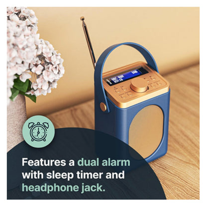 Majority Shelford FM DAB+ Radio Dual Alarm Bluetooth Award Winning - MN BLUE