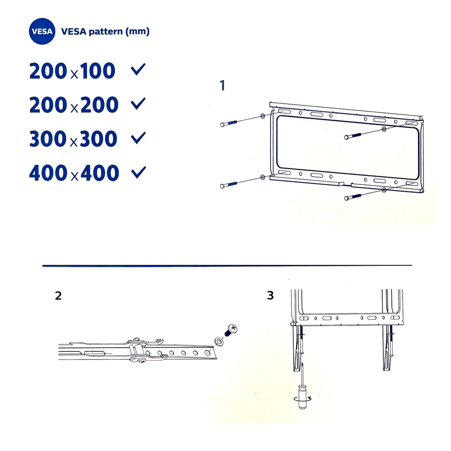 Philips 30 - 75 inch Universal Tilt TV Wall Mount VESA 45kg LED LCD OLED Lockable