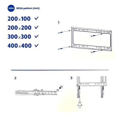 Philips 30 - 75 inch Universal Tilt TV Wall Mount VESA 45kg LED LCD OLED Lockable