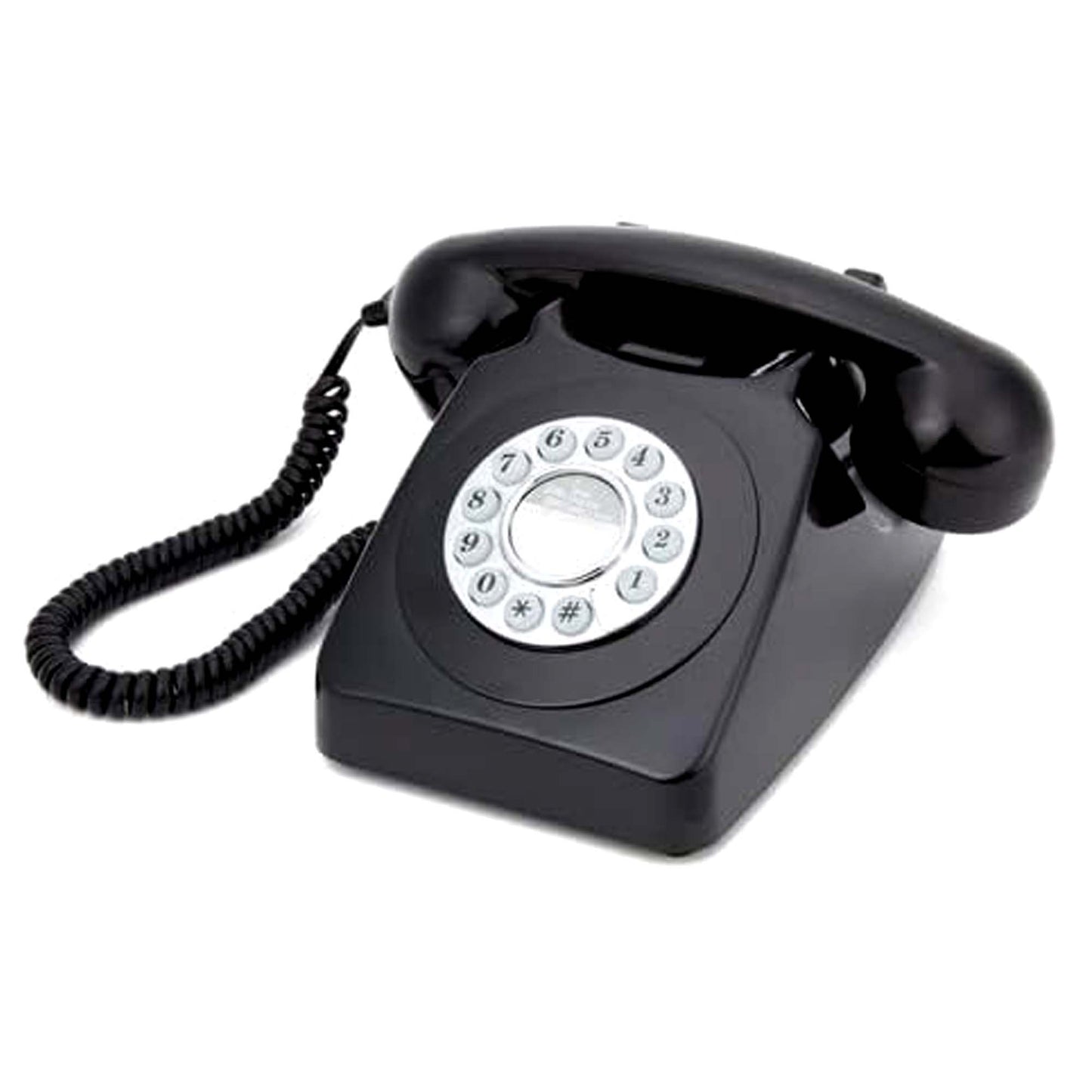GPO 746 Retro Push Button Landline Desk Phone Black Bell Ring 60s 70s