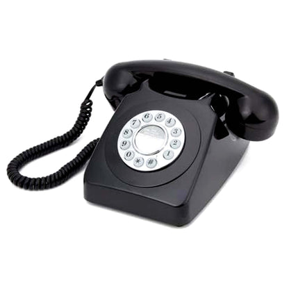 GPO 746 Retro Push Button Landline Desk Phone Black Bell Ring 60s 70s